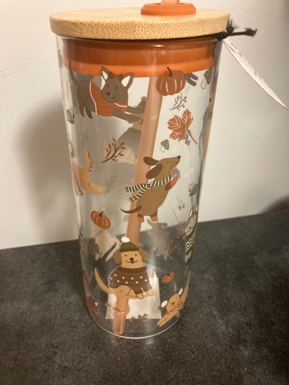 Glass Tumbler 20OZ With Different dogs all over